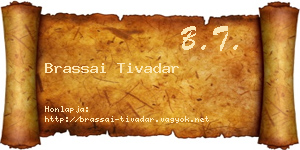 Brassai Tivadar névjegykártya